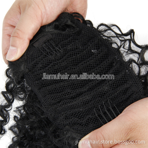 Afro Kinky Curly Puff Drawstring Ponytail Short Hair Bun for Black Women Synthetic Chignon Hair Extensions